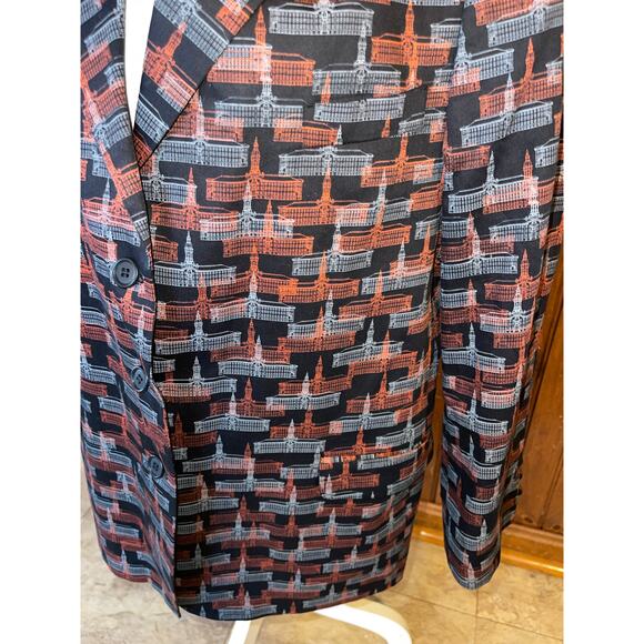 1980 Princeton University‎ 25th Reunion Jacket Blazer Orange Gray Nassau Hall - Picture 2 of 11